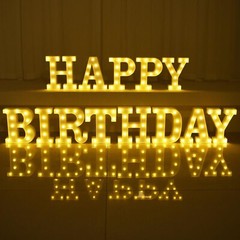 173pcs Happy Birthday LED Marquee Light Up Letters Sign Birthday Decorations …