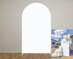 Double Sided White Arch Backdrop Cover for Birthday Party Wedding Baby Shower De