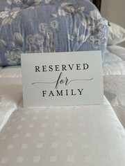 RESERVED for FAMILY Wedding Ceremony Sign Cards – 20-Pack Tent Fold Table Signs