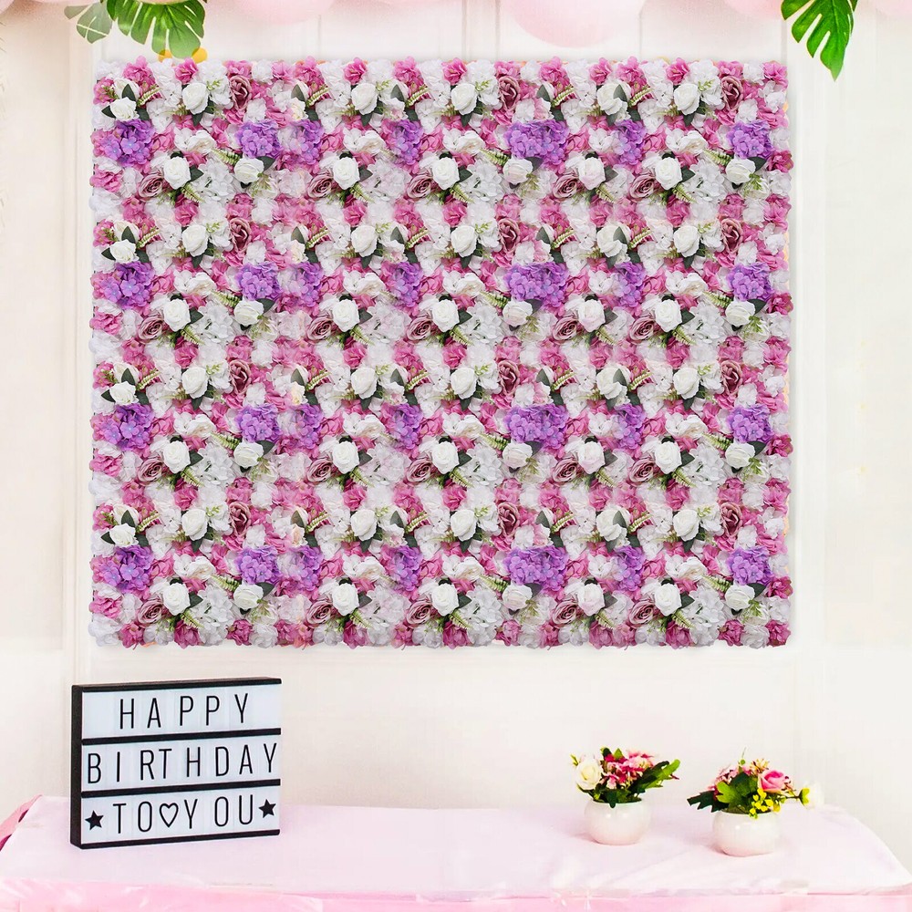 6Pc Artificial Hydrangea Wall Panels 60??40cm Wedding Backdrop Floral