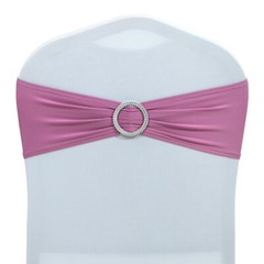 100 Spandex Stretch Chair Cover Sashes Bows Wedding Party (Dusty Pink)~FREE SHIP