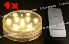 4PCS LED WARM WHITE SUBMERSIBLE Wedding Light Vase Base Remote Control Lamp