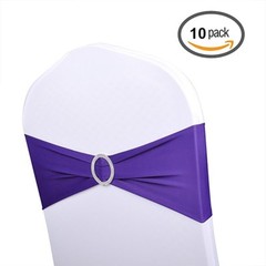 DH Wedding Banquet Party Chair Sash Bands & Buckle Slider in Colors 10PCS
