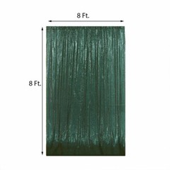 HUNTER GREEN 8 ft x 8 ft Sequined Backdrop Curtain Party PhotoBooth Decorations