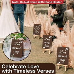 Rustic Wedding Aisle Signs Set of 8 – 1 Corinthians 13 Wooden Decor for Ceremony