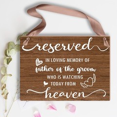 Charming Wooden Reserved Sign for Father of Groom – Wedding Memorial Decoration