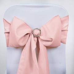10 Blush Polyester CHAIR SASHES Ties Bows Wedding Party Ceremony Decorations