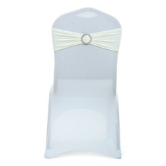 100 Spandex Stretch Chair Cover Sashes Bows for Wedding Party (Ivory)~FREE SHIP