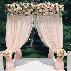 Wisfor 10Ft Metal Wedding Backdrop Stand Double Drape Party Stage Canopy Frame