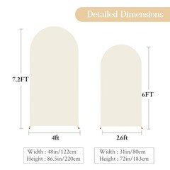 Beige Arch Backdrop Cover Set of 2 Beige Arch Cover 6FT + 7.2 FT Beige – 2 Pack