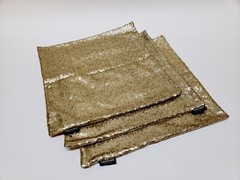 Sequin gold PILLOW COVERS 18″ x 18″ Square Cushion (3 Pieces)