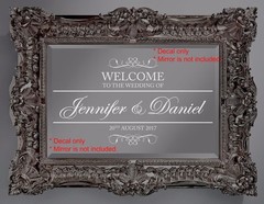 Vintage Custom Wedding Welcome Sign Sticker Decal Party Wall Mirror Removable