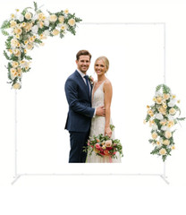 Square Wedding Arch hanging Flower White Metal Stand for Wedding party Ceremony