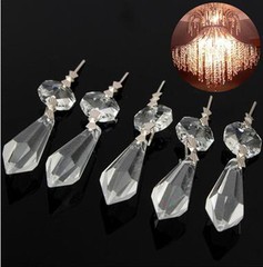 10 Clear Chandelier Glass Crystals Lamp Prisms Parts Hanging Drops Pendants 38mm