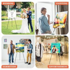 Easel Stand for Sign, 63″ Portable Easels Stand for Display, Lightweight Adju…