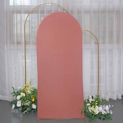 6 ft TERRACOTTA Matte Fitted Spandex Round Top Arch Backdrop STAND COVER Party