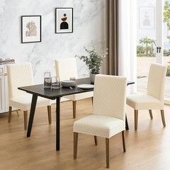MOSAYT 100% Waterproof Dining Room Chair Covers Set of 4, Super Fit Stretch
