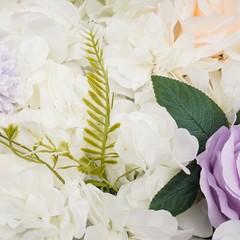 6X Artificial Flower Wall 15×15″ White Dahlia Purple Rose Panels Wedding Decor