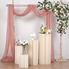 40″ Ivory Folding DIY Accordion Pillar Cardboard Display Stand Pedestal Box