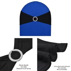 10pcs Black Spandex Chair Sash Bands Stretchable Fitted for Chair Covers Back…