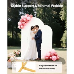 Uimoso Wedding Arch Backdrop Stand Metal Frame 7.2 ft 6 ft Set of 2 with Cover
