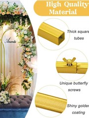 Wedding Arch Backdrop Brackets 7.2ft 6.6ft 6fet Gold Metal Ceremony Shower
