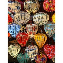 set 5 pcs silk lantern decoration size 18 inches