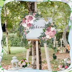 Wedding Arch Decorations 2 Pack – Reusable Artificial Hanging Flowers Floral Swa