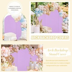 FUHSY Spandex Fitted Wedding Arch Cover Set of 3 Lavender Backdrop Arch Cover…