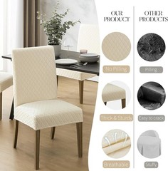 MOSAYT 100% Waterproof Dining Room Chair Covers Set of 4, Super Fit Stretch