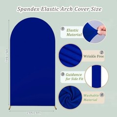Arch Cover 2-Sided Spandex Fitted Arch Backdrop Cover Round Top 6FT Royal Blue
