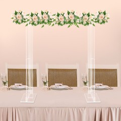 Tall Clear Acrylic Flower Stand Wedding Centerpiece Rectangular Long Floral Fram