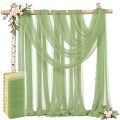 12 Panels Sage Green Wedding Arch W(30″) x H(19ft), 12 Panels,