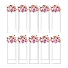 10Pcs Metal Flower Stand Wedding Flower Stand Rectangular Flower Display Stand