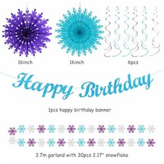 Winter-Wonderland Christmas-Snowflake Frozen Birthday Party Blue Purple Teal