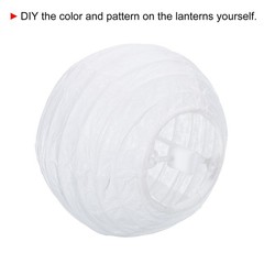 6pcs 4 Inch Folding Hanging Paper Lanterns Small Lampshade White