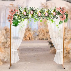 6.56 Ft Gold Wedding Arch Flower Backdrop Decoration Stand Birthday Party Supply