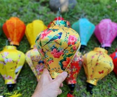 Set 16 Vietnam Silk Lanterns: Small Lamp Wedding Decor, Outdoor Garden Lantern