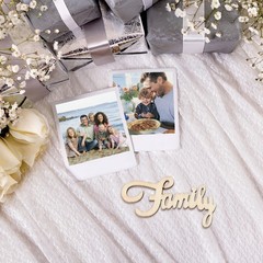 15Pcs Eco Friendly Wood Piece Prop Family Wedding Party Decor in Khaki