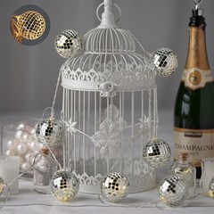 6 ft Warm White LED Disco Mirror Balls Garland Wedding Party Home Decorations