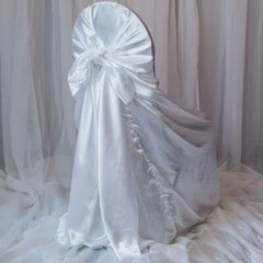 50 White Satin UNIVERSAL CHAIR COVERS Wedding Banquet Home Slipcover Decorations