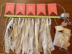 Rustic Wedding Decorations (used)- 18 Piece Lot- Burlap/Hand Made/Antique