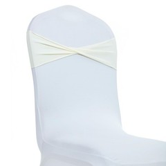 MDS Pack of 25 Spandex Chair Sashes Bows Elastic Stretch Dining Chair Bands T…