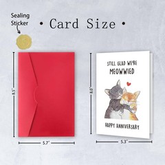 Funny Anniversary Cards Gifts for Husband Wife, Romantic Cats Anniversary Car…