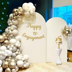 Set of 2 Arch Backdrop Cover 7.2FT, 6FT and Baby in Bloom and Happy Beige
