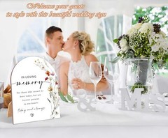 Wildflower In Loving Memory Sign For Wedding, Wedding Ceremony Sign, 6 x 8 In…