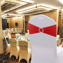 10/25/50/100x Spandex Stretch Chair Sashes Bows Band Wedding Party Banquet Decor