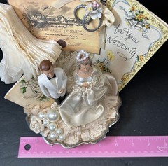 Vintage Handmade Bride & Groom Wedding Table Centerpiece Decoration