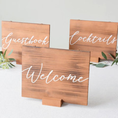 Set of 3 Wood Wedding Signs Set