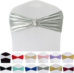 Spandex Chair Sashes Bands 30PCS Stretch Chair Ties Bows W/ Buckle Slider
